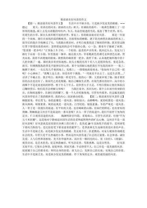 眼前就有好风景的作文