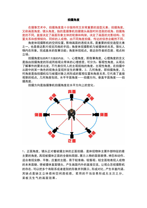 摄影摄像拍摄角度