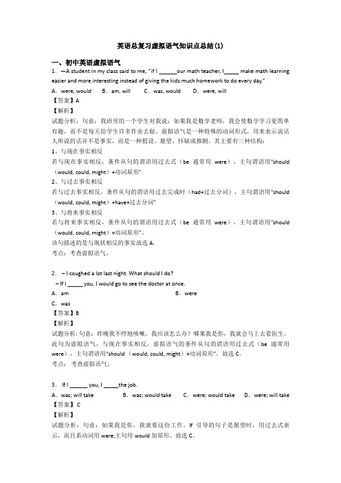 英语总复习虚拟语气知识点总结(1)