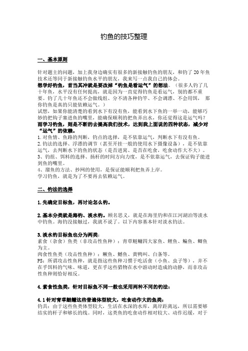钓鱼的技巧大全整理