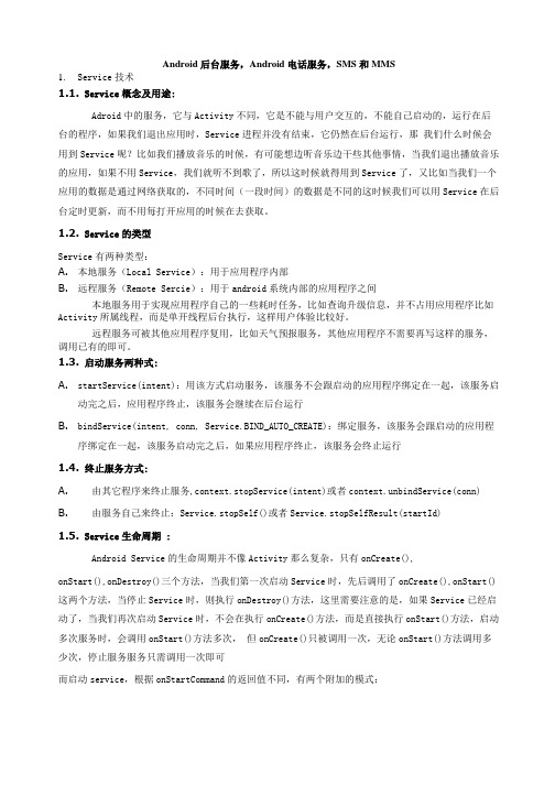 第七章android后台服务_电话服务_SMS_MMS