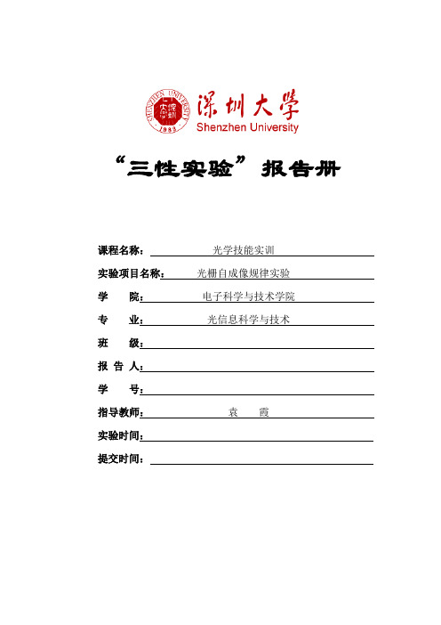 光栅自成像规律实验报告