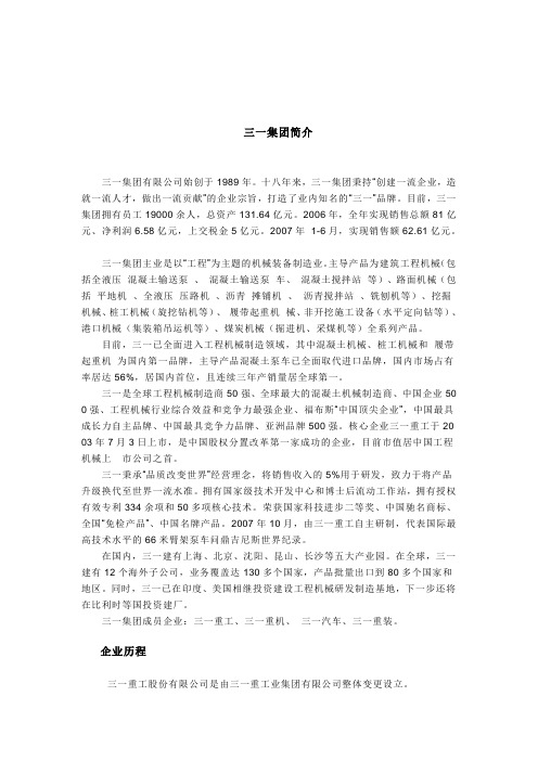 三一集团简介