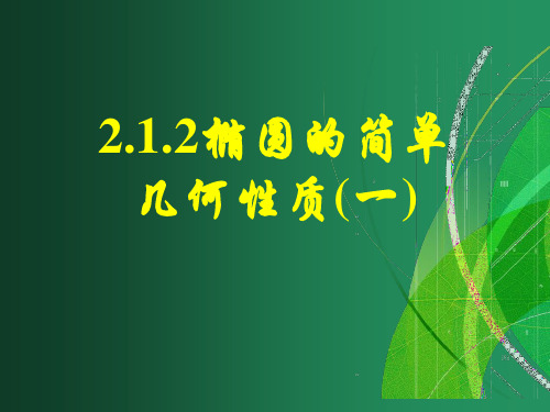 湖南省茶陵县第三中学高中数学选修1-1课件：212椭圆的简单几何性质(一)(共40张PPT)