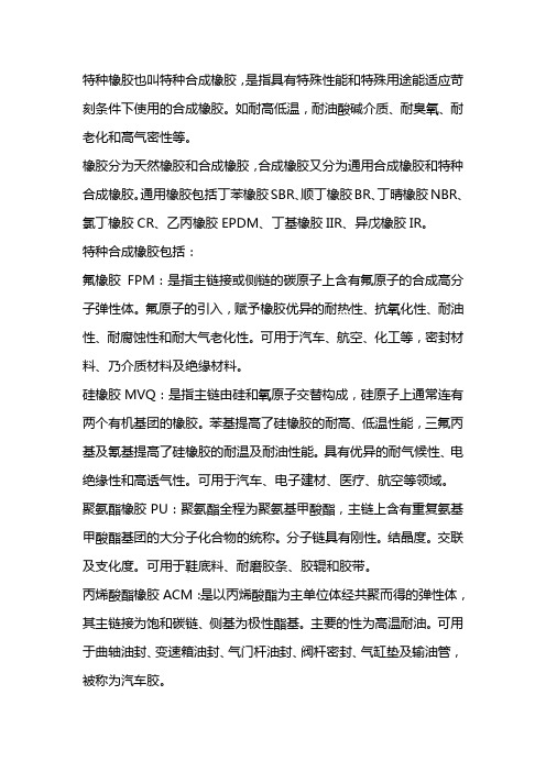 特种橡胶简介