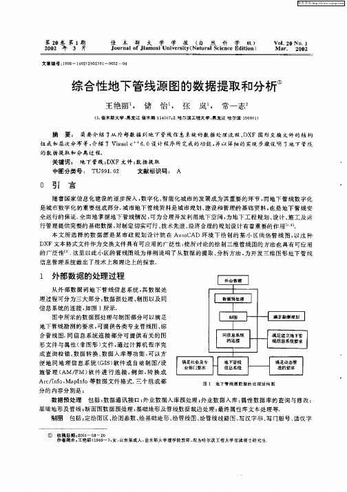 综合性地下管线源图的数据提取和分析