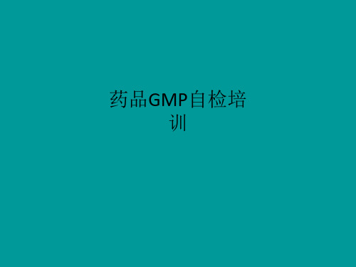 药品GMP自检培训PPT课件