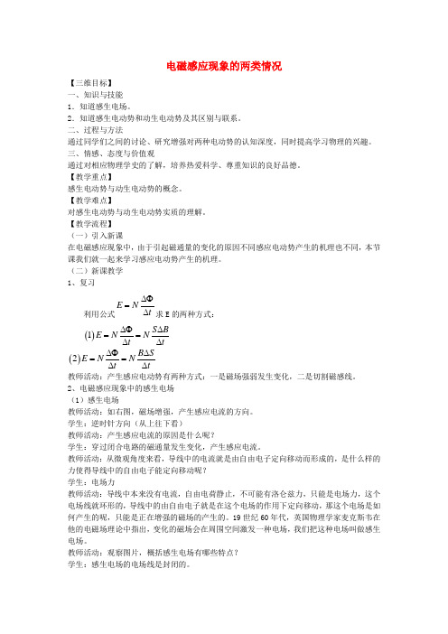 高中物理 4.5 电磁感应现象的两类情况教案 新人教版选修3-2