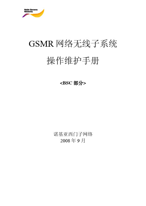 GSMR网络BSC操作维护手册