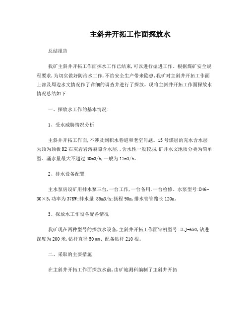 探放水总结报告