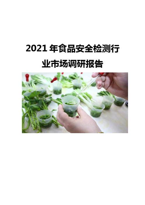 2021食品安全检测行业市场调研报告