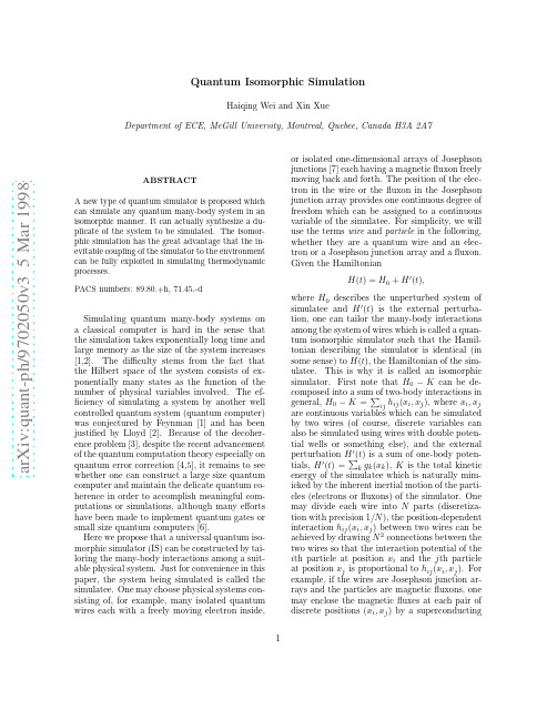 Quantum Isomorphic Simulation