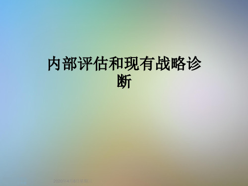 内部评估和现有战略诊断