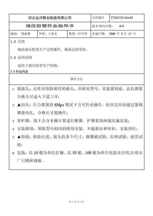 作业指导书--液压胶管