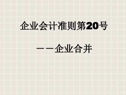 20企业合并