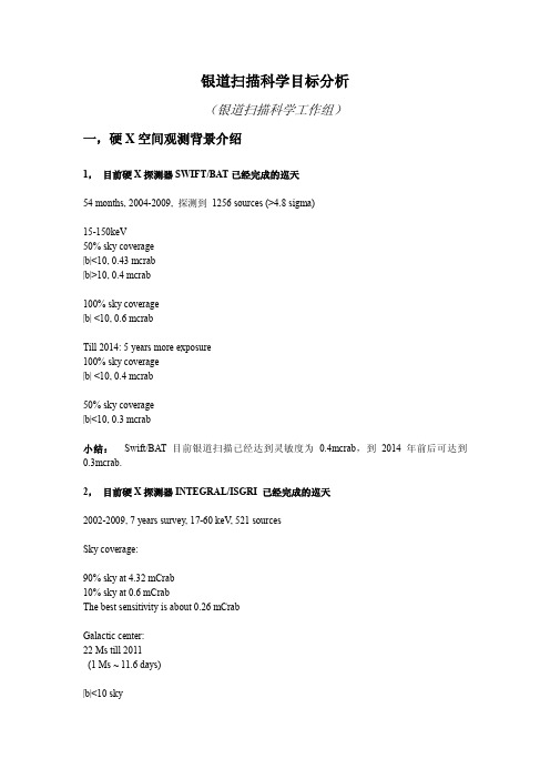 银道扫描科学目标分析 - Tsinghua Center for Astrophysics