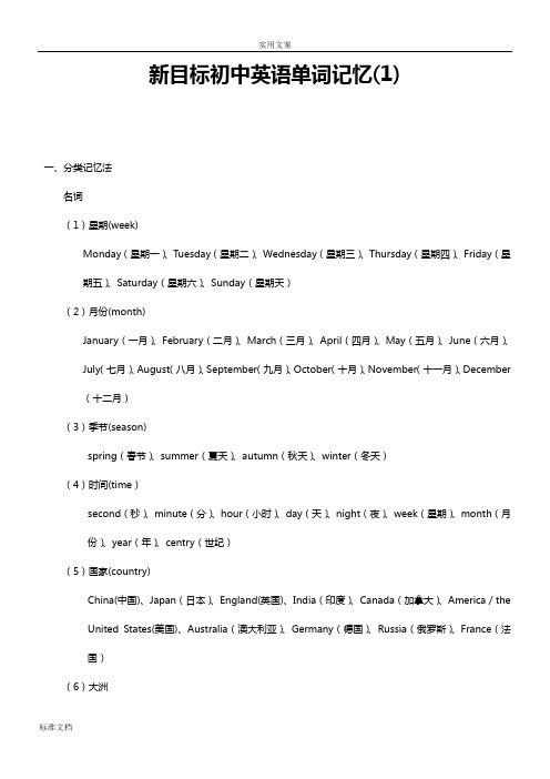 新目标初中英语单词联想、趣味、词根法、谐音法、组合法记忆