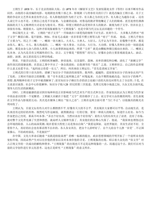 王朔现象
