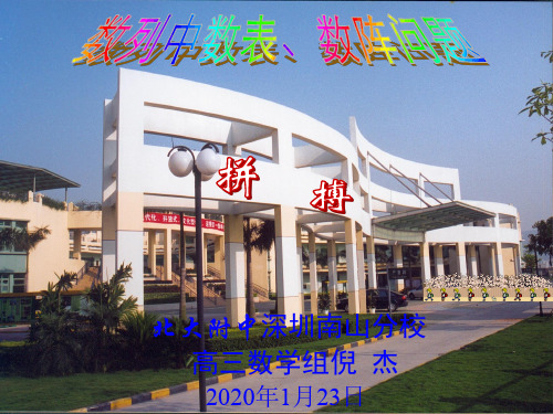 数列中的数表、数阵问题