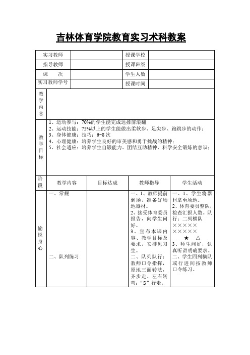 技巧：远撑前滚翻
