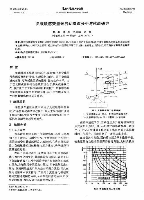 负载敏感变量泵启动噪声分析与试验研究