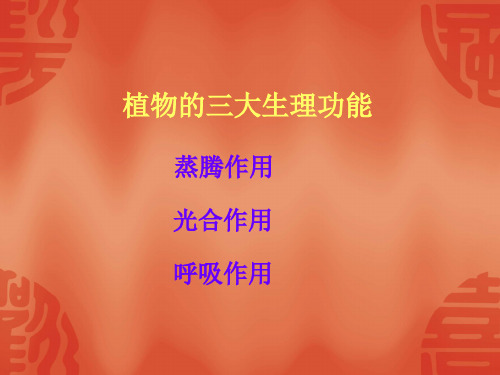 植物的三大生理功能