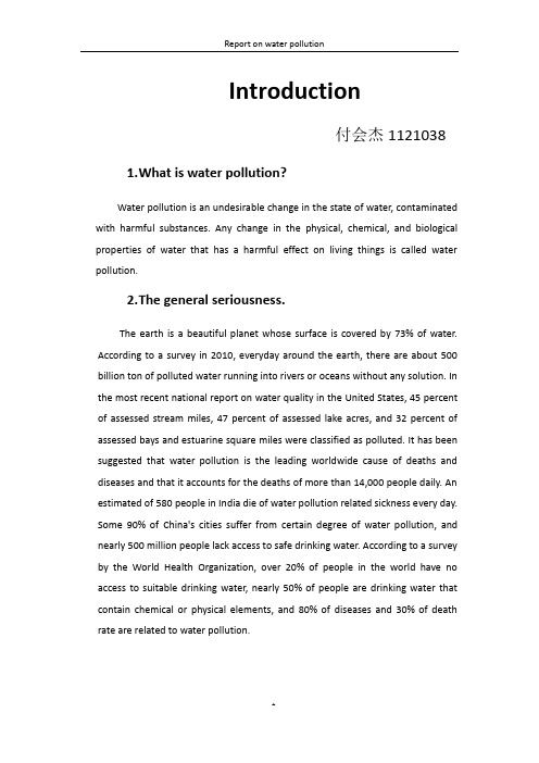 report on water pollution