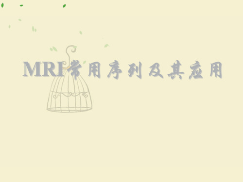 磁共振成像序列及应用  ppt课件