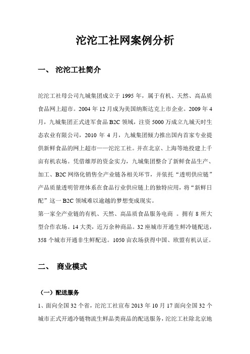 沱沱工社案例分析