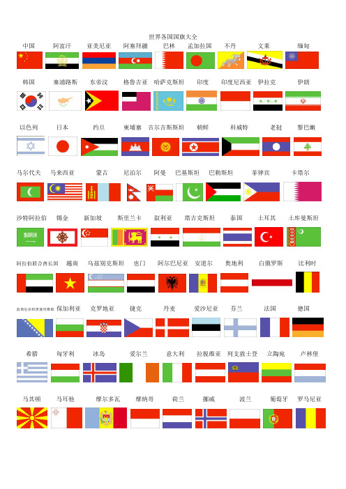 世界各国国旗大全(包括名称)