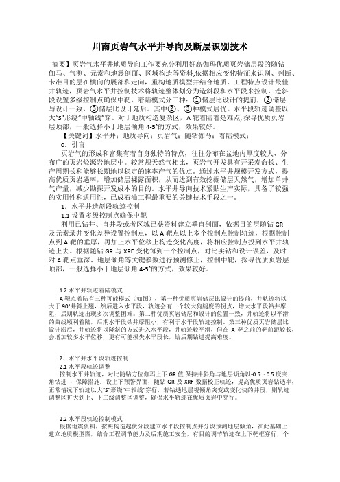 川南页岩气水平井导向及断层识别技术