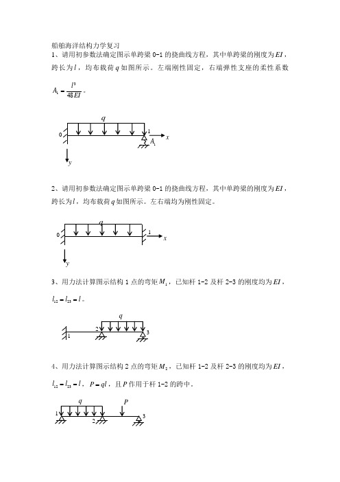 哈工程 船舶结构力学复习1