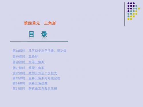 2012中考数学第一轮复习课件第4单元：三角形