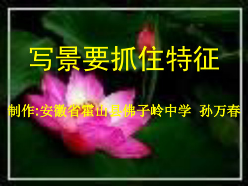 高一语文亲近自然写景要抓住特征(201912)