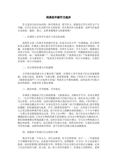 浅谈低年级作文起步