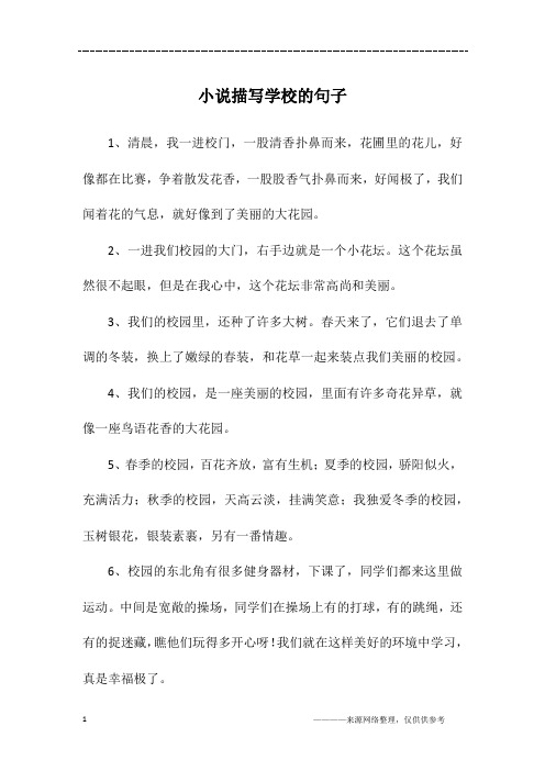 小说描写学校的句子