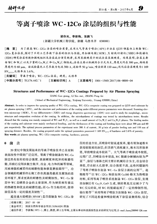 等离子喷涂WC-12Co涂层的组织与性能