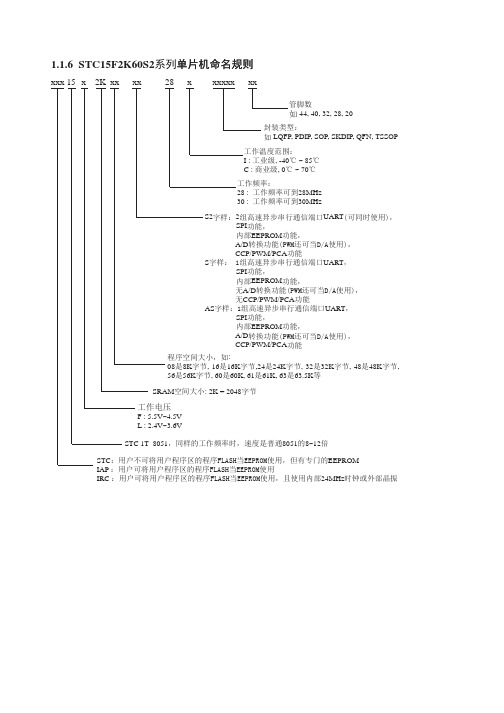 STC单片机命名规则