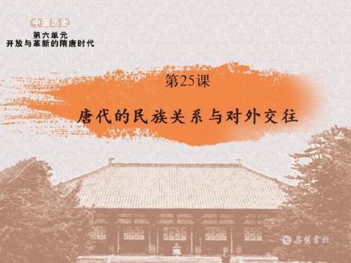 《唐代的民族关系与对外交往》开放与革新的隋唐时代PPT精品教学课件