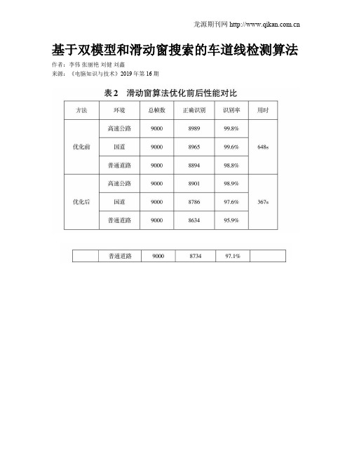 基于双模型和滑动窗搜索的车道线检测算法