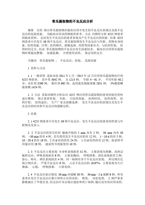 骨瓜提取物的不良反应分析