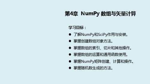 Python数据分析基础第4章NumPy 数组与矢量计算  