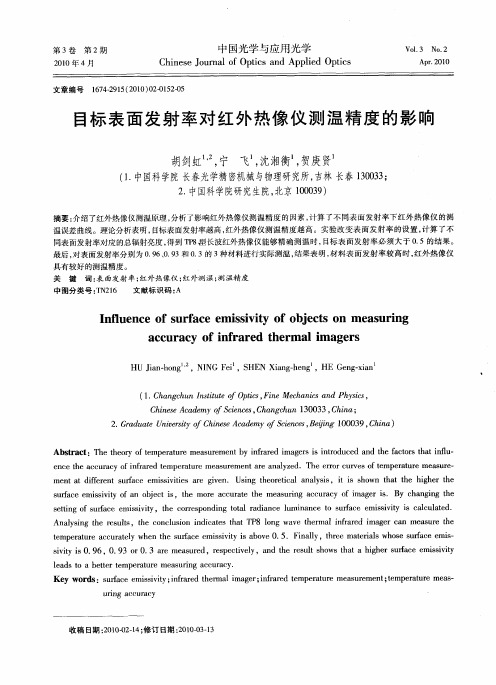 目标表面发射率对红外热像仪测温精度的影响