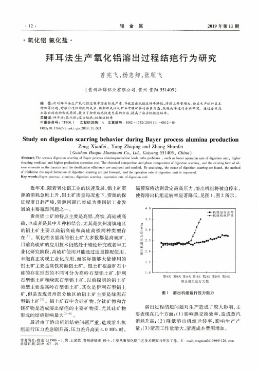拜耳法生产氧化铝溶出过程结疤行为研究