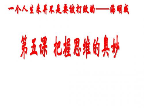 第五课 把握思维的奥妙