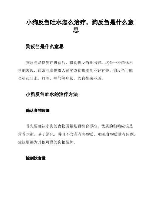 小狗反刍吐水怎么治疗,狗反刍是什么意思