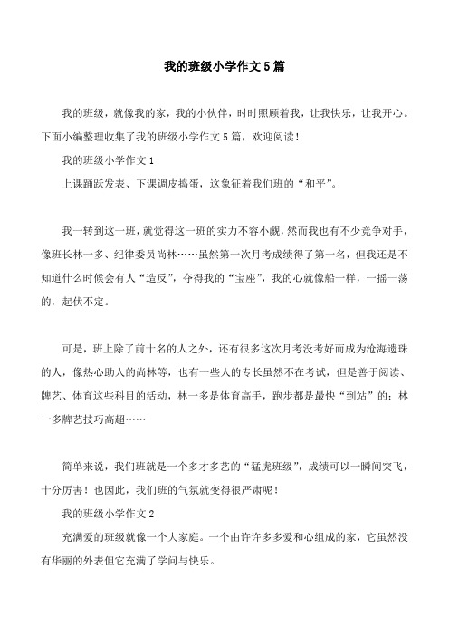 我的班级小学作文5篇