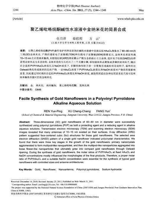 聚乙烯吡咯烷酮碱性水溶液中金纳米花的简易合成