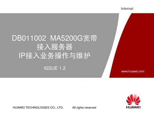DB011002 MA5200G宽带接入服务器IP接入业务操作与维护 ISSUE1.2