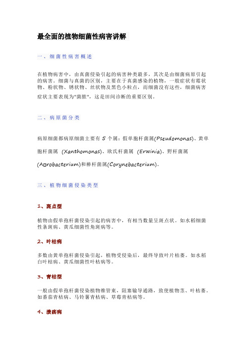 最全面的植物细菌性病害讲解